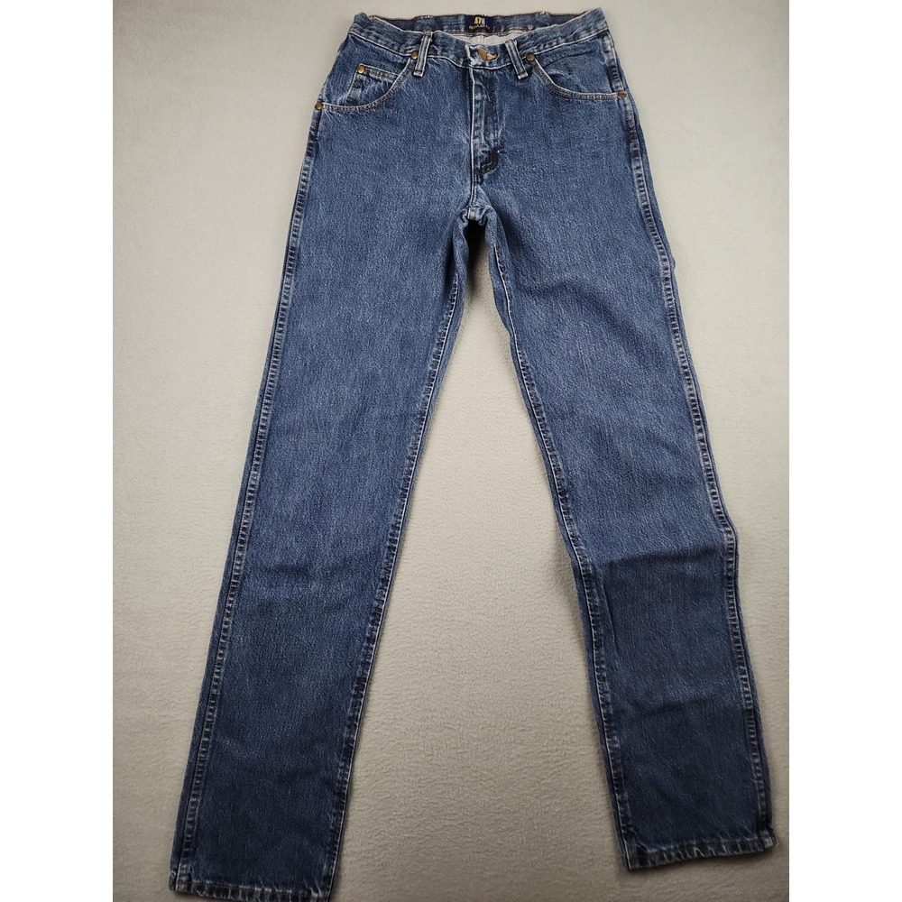 Wrangler 47MWZ Jeans Mens 30x36 (28x35) Med Wash Blue Cowboy Cut Regular Taper